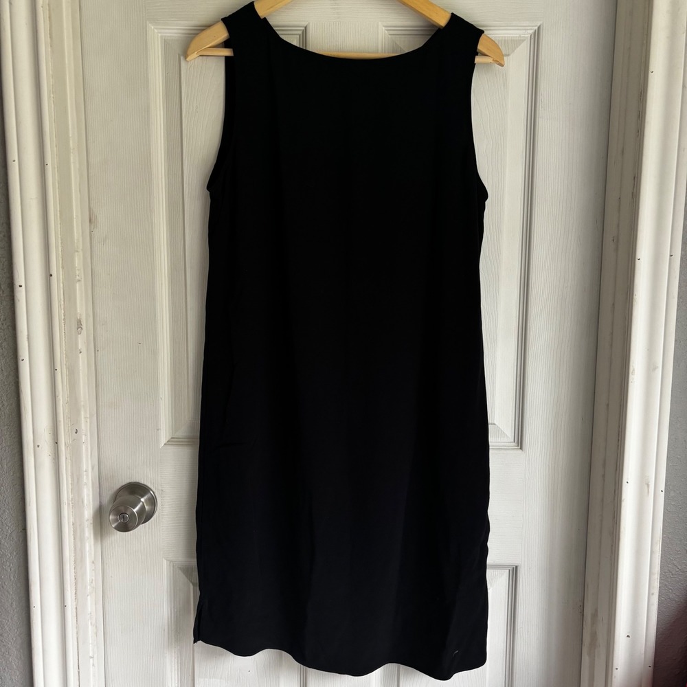 EILEEN‎ FISHER Black Sleeveless Shift Dress Women S P Minimalist Old Money